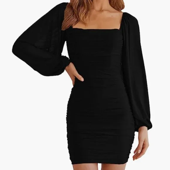 High Low Amazon Black Cocktail Dress Merokeety Dresses Merokeety Square Neck Lantern Long Sleeve Mesh Ruched Bodycon Black Dress Xl Poshmark High Low Amazon Black Cocktail Dress Merokeety Dresses Merokeety Square Neck Lantern Long Sleeve Mesh Ruched Bodycon Black Dress Xl Poshmark